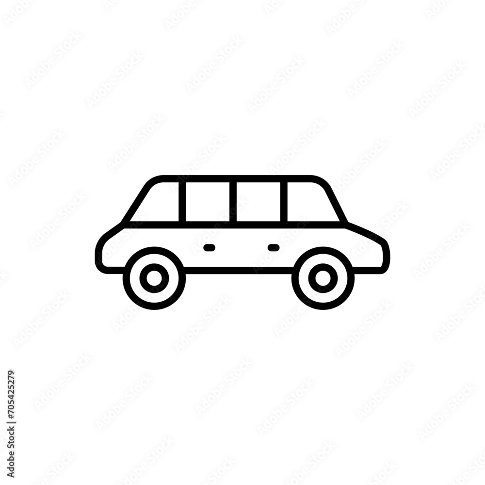 Limousine outline icons, transportation minimalist vector illustration ,simple transparent graphic element .Isolated on white background