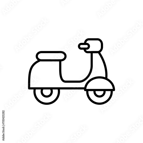 Scooter outline icons, transportation minimalist vector illustration ,simple transparent graphic element .Isolated on white background