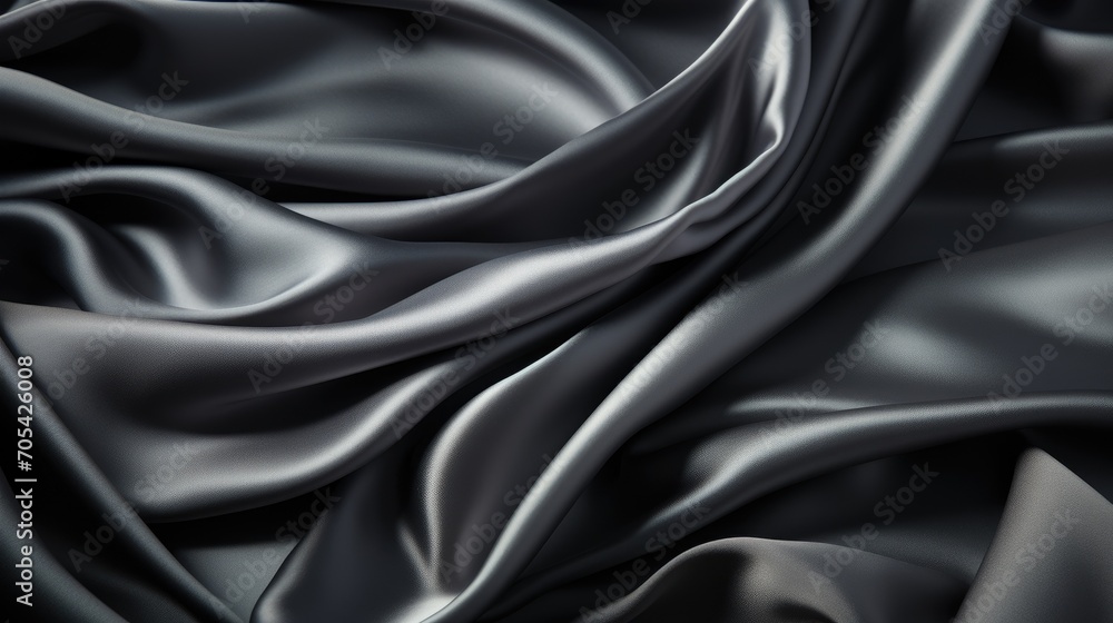 Naklejka premium Luxurious shiny black gray satin dark fabric texture