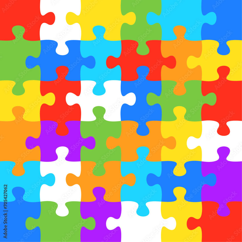 Background with jigsaw puzzle 36 colorful pieces image vector. Background with jigsaw puzzle 36 colorful pieces image vector.