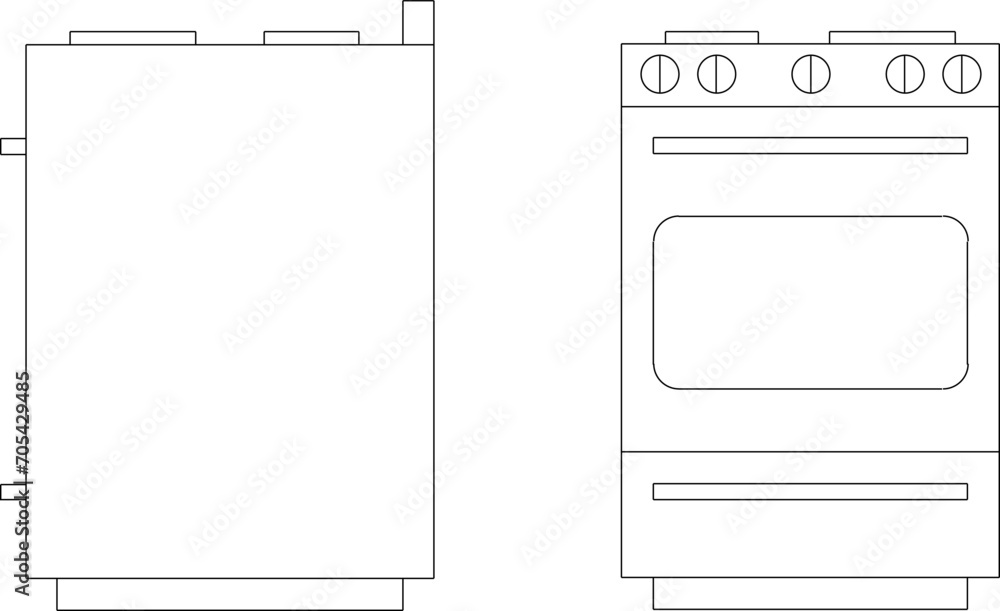 Vector sketch illustration of barbeque stove kitchen equipment design Vector sketch illustration of barbeque stove kitchen equipment design