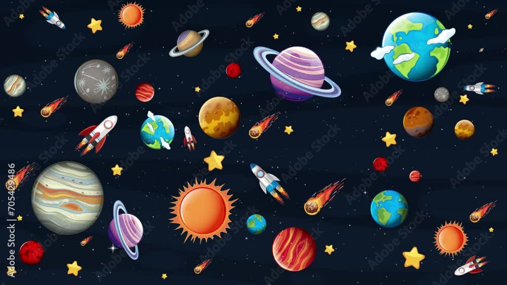 Vibrant Cosmic Dance of Planets and Stars Vibrant Cosmic Dance of Planets and Stars