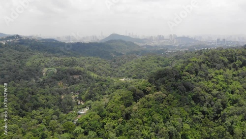 Aerial view highlights the breathtaking allure of Kampong Orang Asli's green surroundings photo