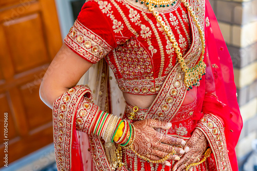 Indian bride's henna mehendi mehndi hands close up © Stella Kou