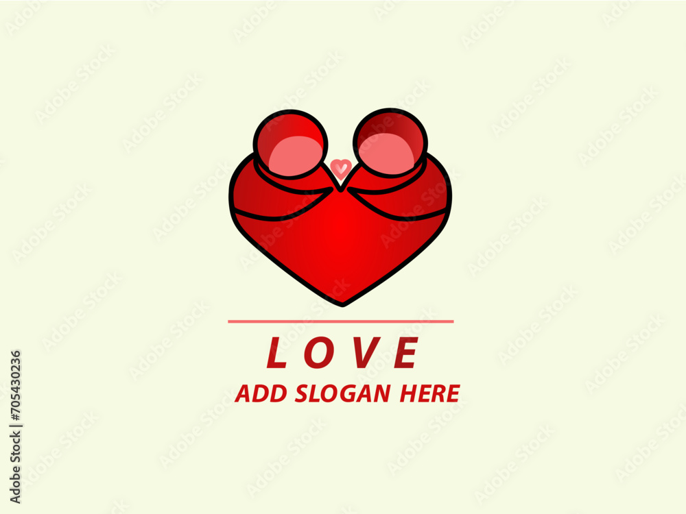 Heart logo and icons on isolated background Heart logo and icons on isolated background