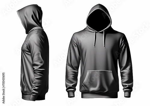 hoodie with a hood, worn over the head with patch pockets on the front and a drawcord on the hood.