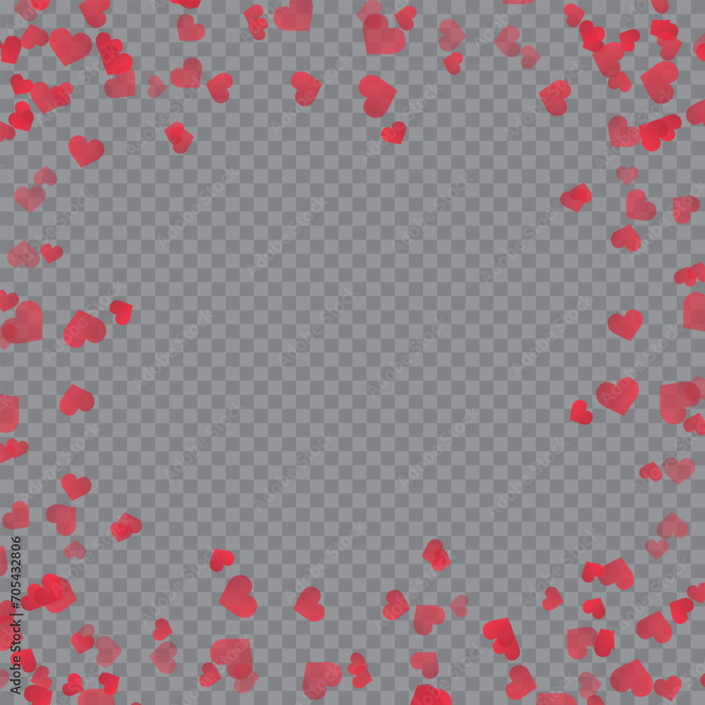 Valentine's Day background with falling hearts on transparent. Vector Valentine's Day background with falling hearts on transparent. Vector