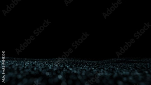 Magical flickering wavy dots on clean black loop background. photo