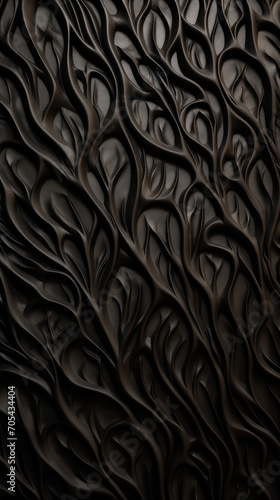 Motif organiques rappelant des alvéoles d'une créature extra-terrestre ou du cuir, couleur noir et mat