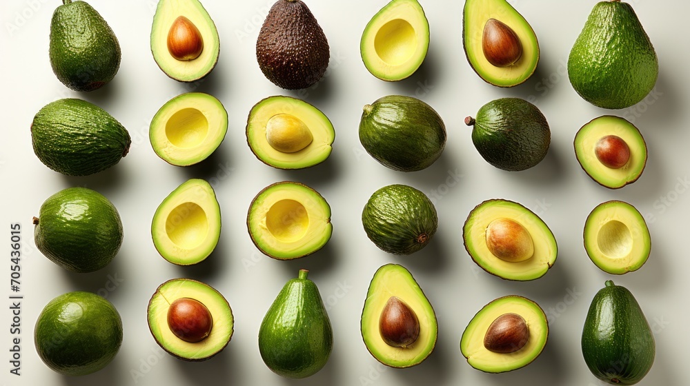 Avocado collection. and half an avocado Avocado collection. and half an avocado