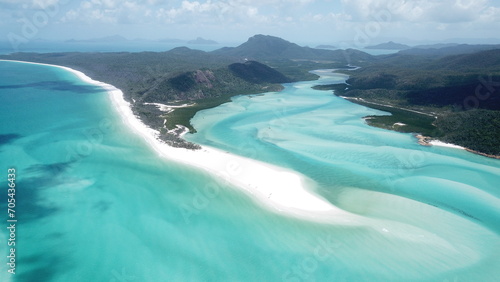 Whitsundays from above, Whitehaven Beach on Whitsunday Island, Queensland, Australia