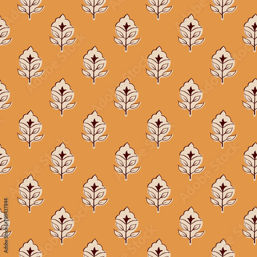 Indian Traditional Block print booti allover seamless repeat pattern