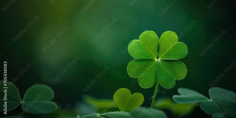 Symbol of luck. Vibrant clover leaves in closeup view celebrating nature beauty and conveying essence of fortune perfect for green backgrounds and seasonal designs