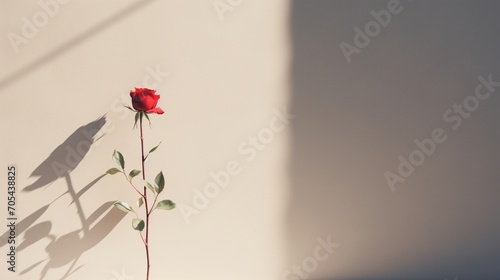 a minimalist composition featuring a single Climbing Rosebud delicately illuminated by soft natural light