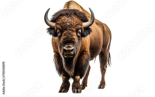 A Glimpse into the Mighty American Bison and Its Robust Frame Isolated on Transparent Background PNG.