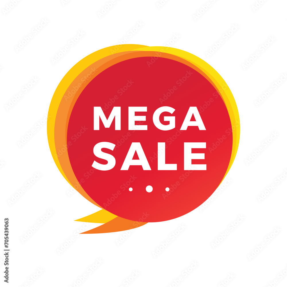 mega sale, banner, speech bubble icon. Design for announcement. Flat vector sign. mega sale, banner, speech bubble icon. Design for announcement. Flat vector sign.
