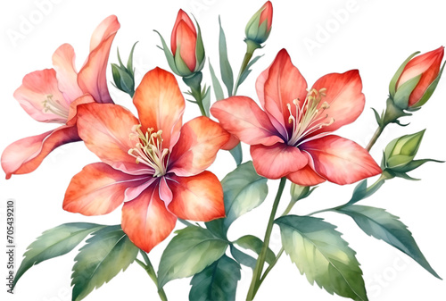 Watercolor painting of Penta flower. © Pram