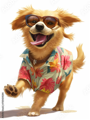 Dog with sunglasses Generative AI