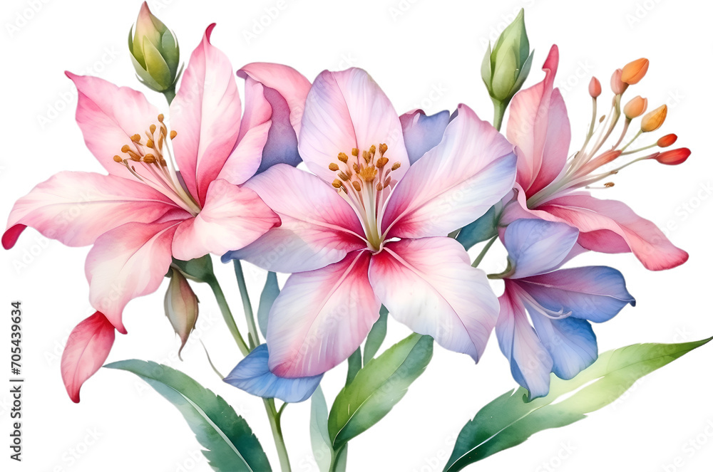 Watercolor painting of Penta flower. Watercolor painting of Penta flower.