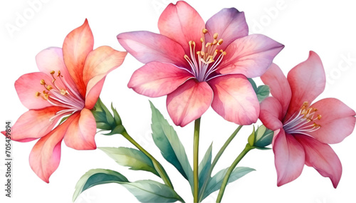 Watercolor painting of Penta flower. 