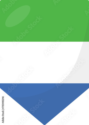 Sierra Leone flag pennant 3D cartoon style. photo