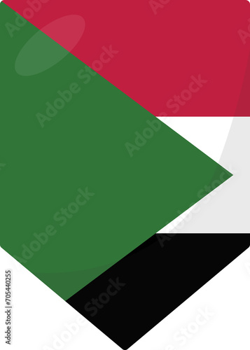 Free Download Sudan flag pennant 3D cartoon style. - GFXLoad