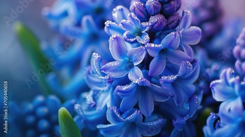Close up on blue hyacinth flower in spring