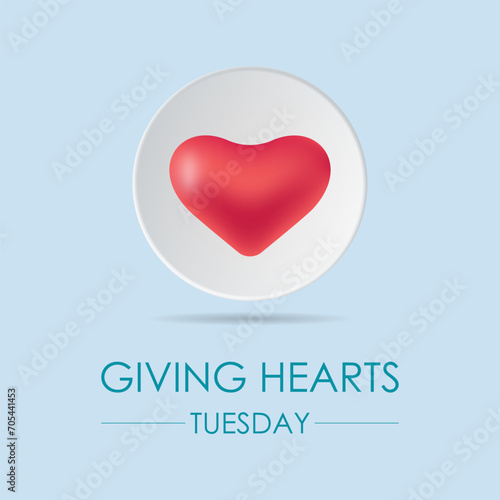 Giving Hearts Day celebrated every year on February 8. Vector banner, flyer, poster and social medial template design.