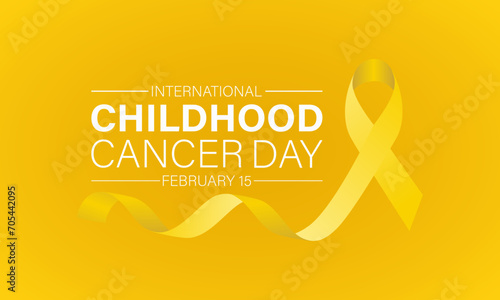International Childhood Cancer Day observed every year on february 15. Vector health banner, flyer, poster and social medial template design.