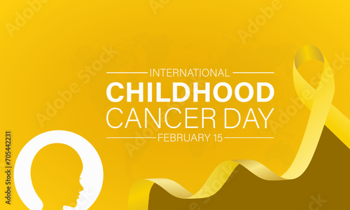 International Childhood Cancer Day observed every year on february 15. Vector health banner, flyer, poster and social medial template design.