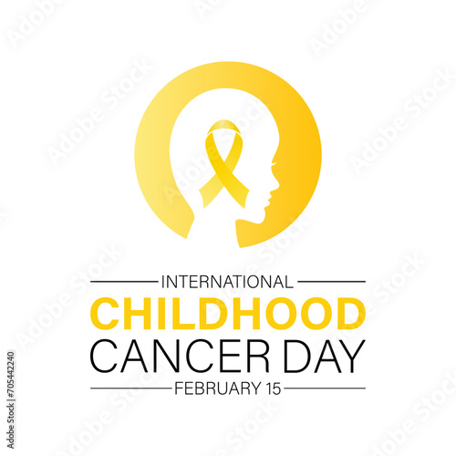 International Childhood Cancer Day observed every year on february 15. Vector health banner, flyer, poster and social medial template design.