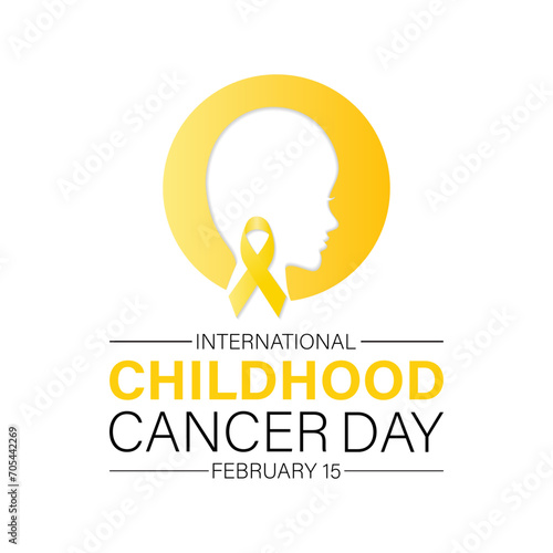 International Childhood Cancer Day observed every year on february 15. Vector health banner, flyer, poster and social medial template design.