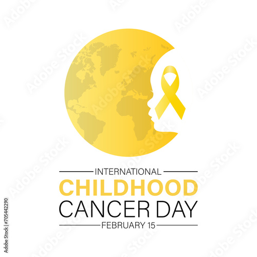 International Childhood Cancer Day observed every year on february 15. Vector health banner, flyer, poster and social medial template design.
