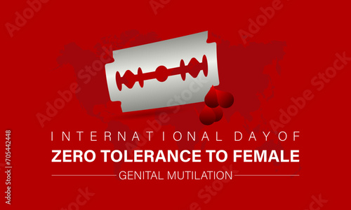 International Day of Zero Tolerance to Female Genital Mutilation celebrated every year on 6th February. Vector banner, flyer, poster and social medial template design.