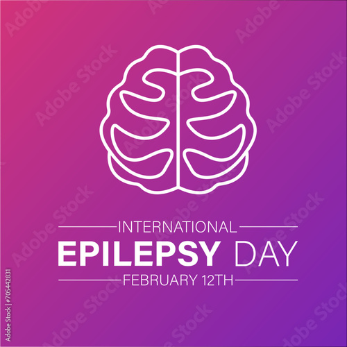 International Epilepsy Day observed every year on february 12. Vector health banner, flyer, poster and social medial template design.