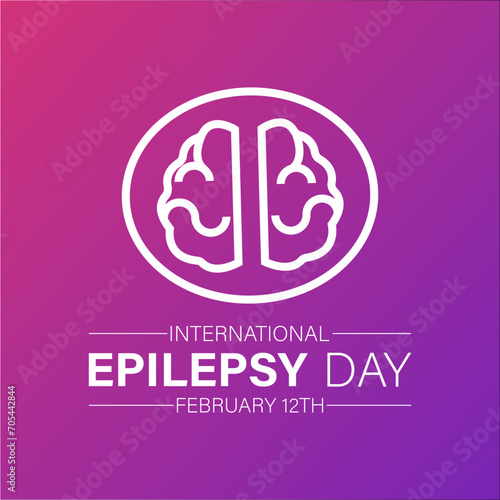 International Epilepsy Day observed every year on february 12. Vector health banner, flyer, poster and social medial template design.