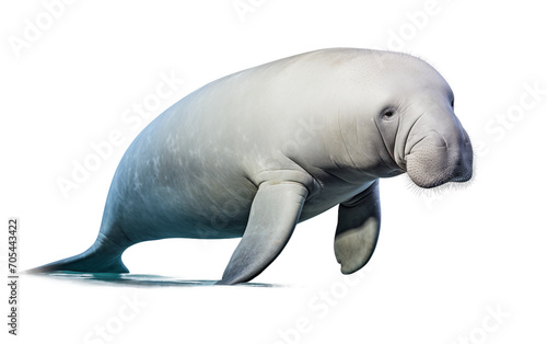 Enchanting Dugong in its Habitat Isolated on Transparent Background PNG. © Jack
