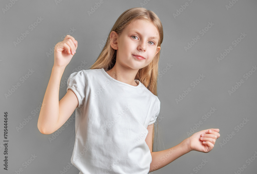 Portrait of cute little girl with long light hair