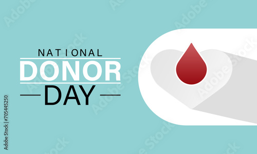 National Donor Day observed every year on february 14. Vector health banner, flyer, poster and social medial template design.