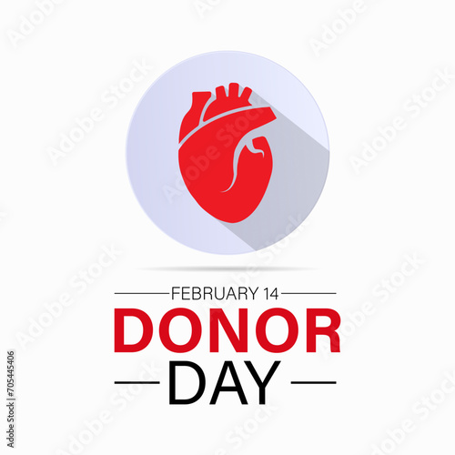 National Donor Day observed every year on february 14. Vector health banner, flyer, poster and social medial template design.
