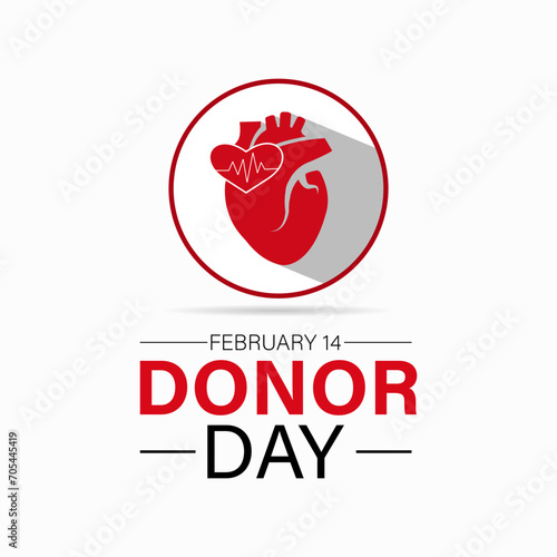 National Donor Day observed every year on february 14. Vector health banner, flyer, poster and social medial template design.
