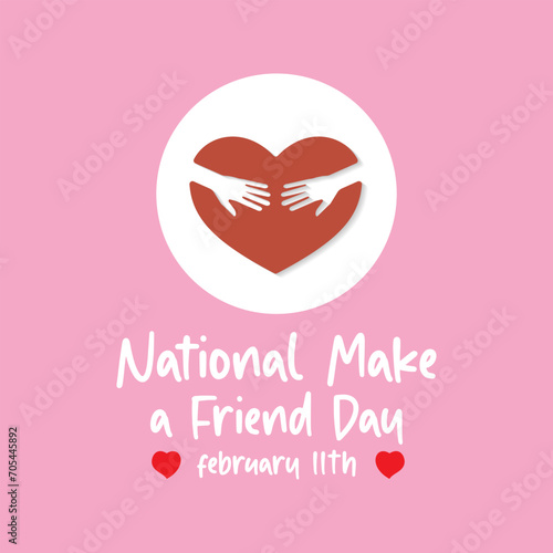 National Friendship Day February celebrated on 11th February. Vector banner, flyer, poster and social medial template design.