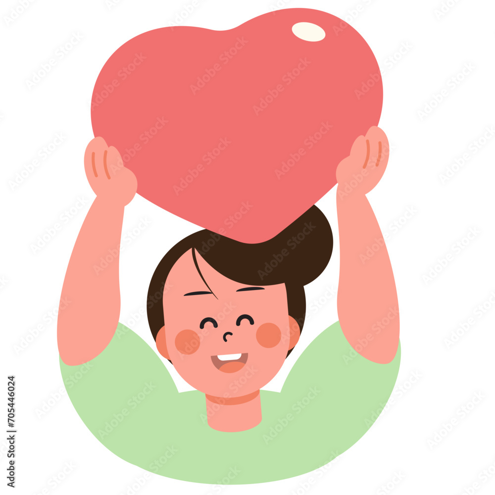 Boy and girl hold up their hearts and love letters to each other on Valentine's Day. SVG Boy and girl hold up their hearts and love letters to each other on Valentine's Day. SVG