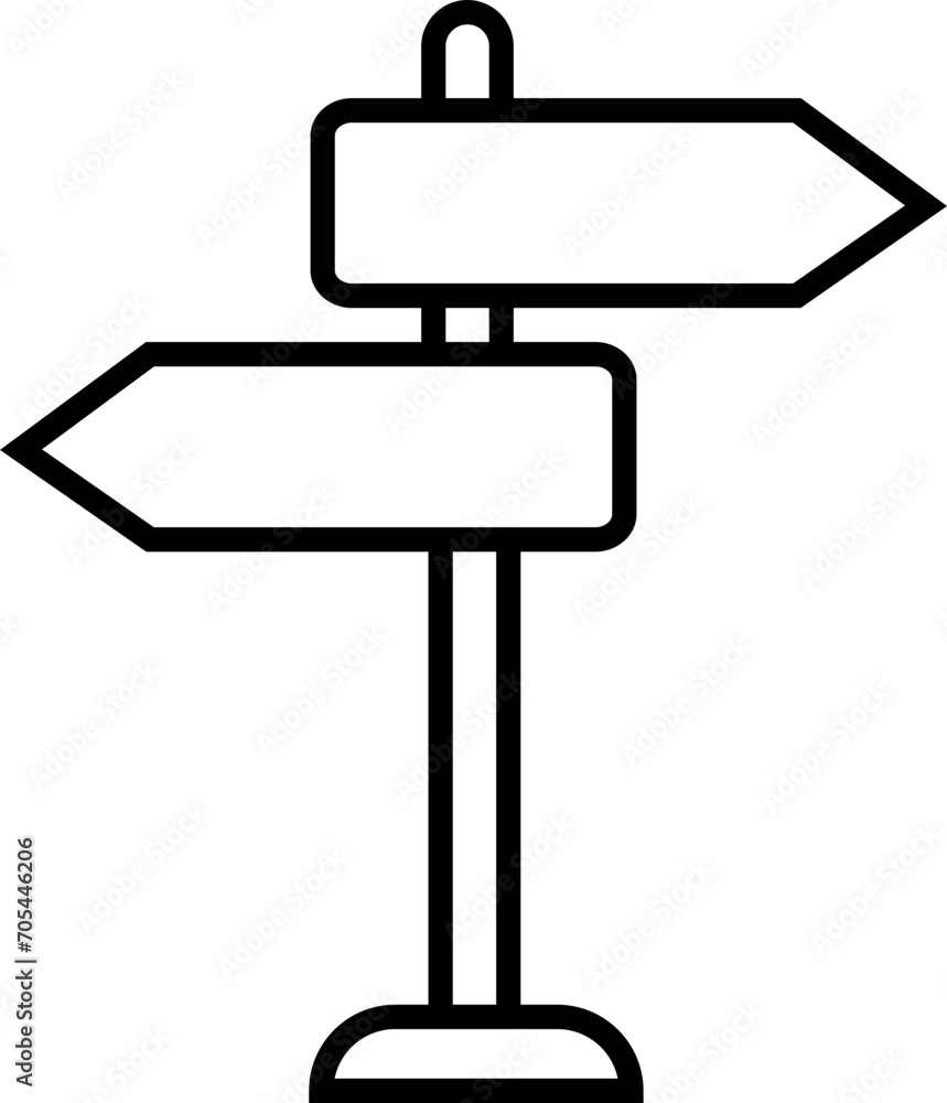 Traffic direction board icon. Street signpost Outline vector isolate on transparent background. Wayfinding sign icon, Navigate effortlessly with our directional sign. Ideal for guidance themed design. Traffic direction board icon. Street signpost Outline vector isolate on transparent background. Wayfinding sign icon, Navigate effortlessly with our directional sign. Ideal for guidance themed design.