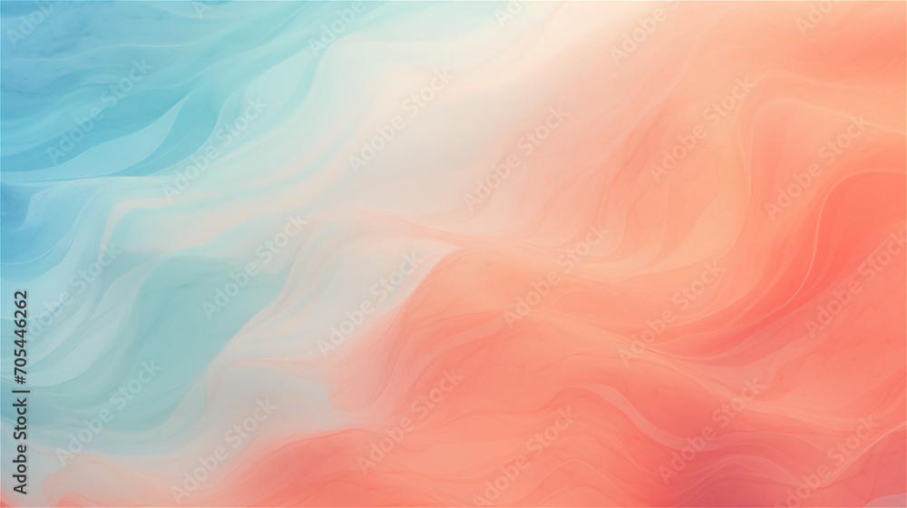 Coral waves and cerulean flows: a marble duality in vibrant apricot and sky blue
