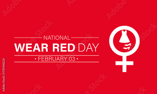 National Wear Red Day celebrated every year on February 2nd. Vector banner, flyer, poster and social medial template design.