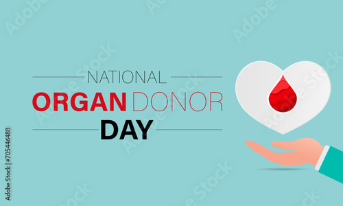 Organ Donor Day observed every year on february 14. Vector health banner, flyer, poster and social medial template design.