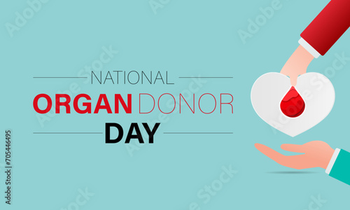 Organ Donor Day observed every year on february 14. Vector health banner, flyer, poster and social medial template design.