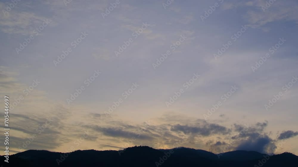 Twilight and dawn sky with cumulus cloud time lapse in an evening 4k footage. Twilight and dawn sky with cumulus cloud time lapse in an evening 4k footage.