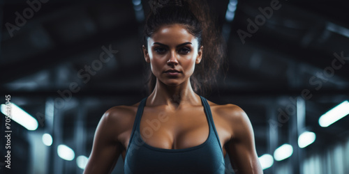Confident Female Fitness Trainer in Gym © Maris